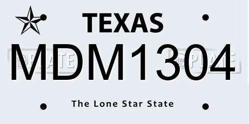 MDM1304 Texas License Plate
