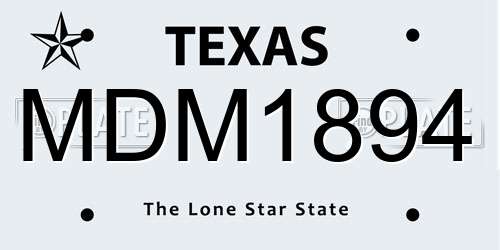 MDM1894 Texas License Plate