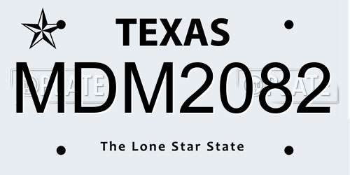 MDM2082 Texas License Plate