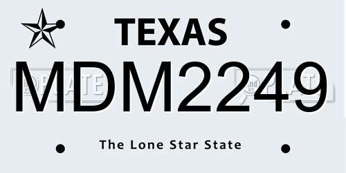 MDM2249 Texas License Plate