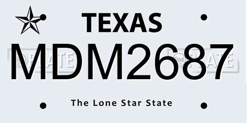 MDM2687 Texas License Plate