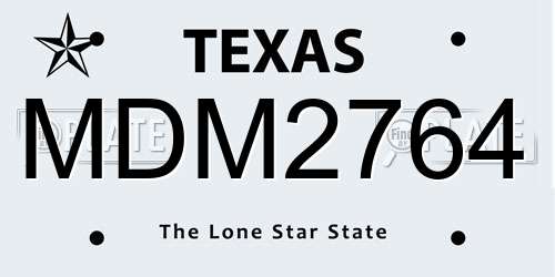 MDM2764 Texas License Plate