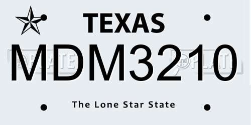 MDM3210 Texas License Plate