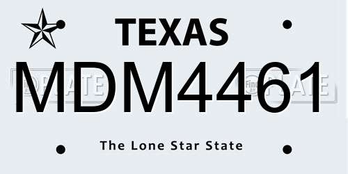 MDM4461 Texas License Plate