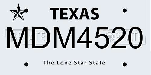 MDM4520 Texas License Plate