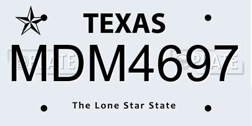 MDM4697 Texas License Plate