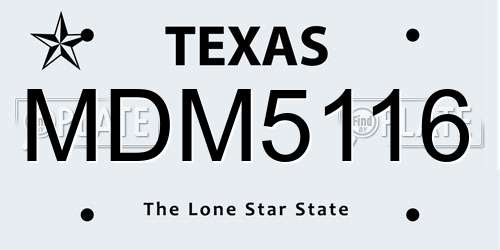 MDM5116 Texas License Plate