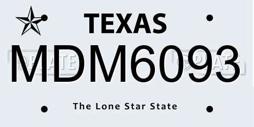 MDM6093 Texas License Plate