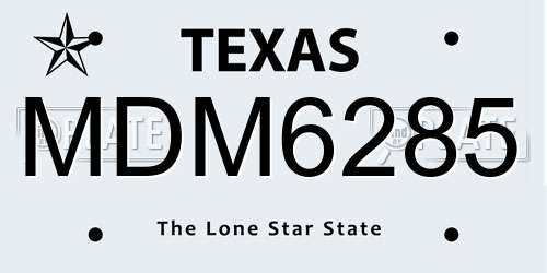 MDM6285 Texas License Plate