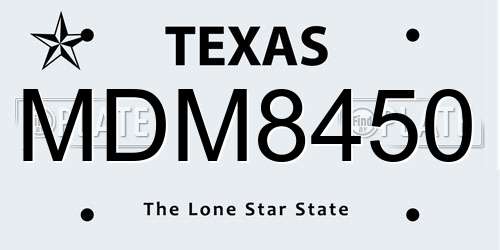MDM8450 Texas License Plate