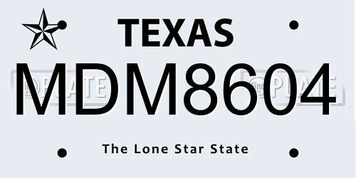 MDM8604 Texas License Plate