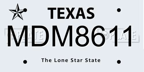 MDM8611 Texas License Plate