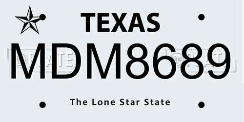 MDM8689 Texas License Plate