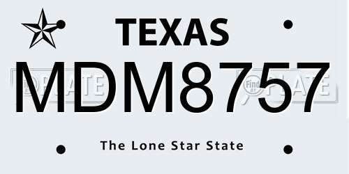 MDM8757 Texas License Plate
