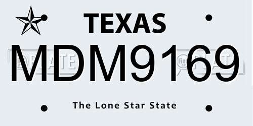 MDM9169 Texas License Plate