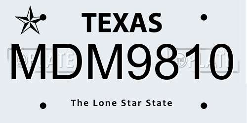 MDM9810 Texas License Plate