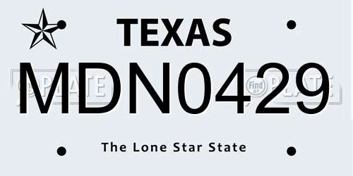 MDN0429 Texas License Plate