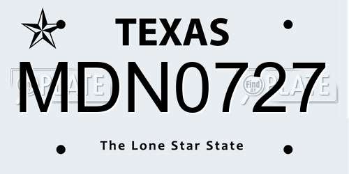 MDN0727 Texas License Plate