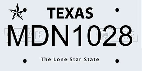 MDN1028 Texas License Plate