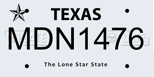 MDN1476 Texas License Plate
