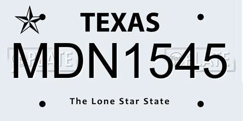 MDN1545 Texas License Plate