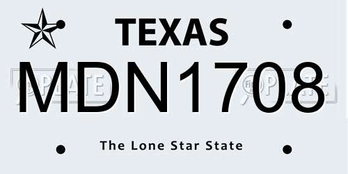 MDN1708 Texas License Plate