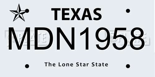 MDN1958 Texas License Plate