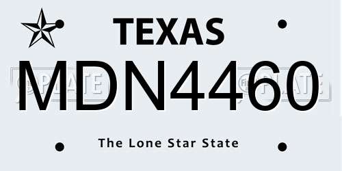 MDN4460 Texas License Plate