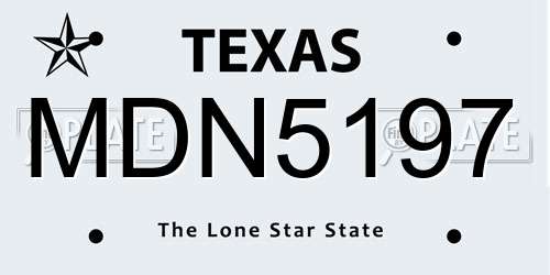 MDN5197 Texas License Plate