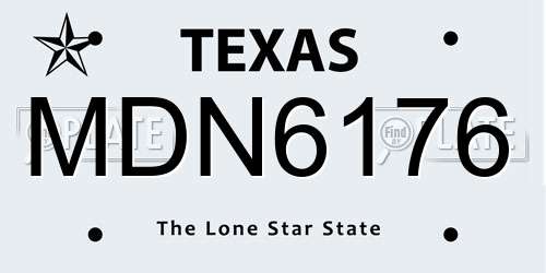 MDN6176 Texas License Plate
