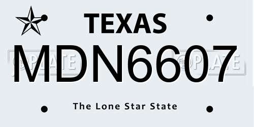 MDN6607 Texas License Plate
