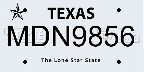 MDN9856 Texas License Plate