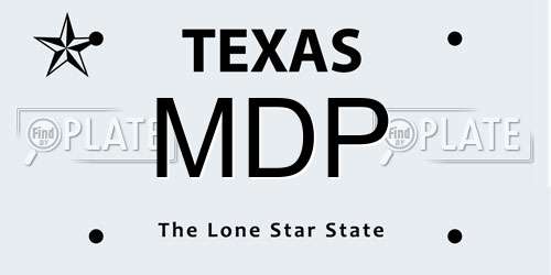 MDP Texas License Plate