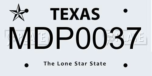 MDP0037 Texas License Plate