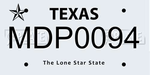 MDP0094 Texas License Plate