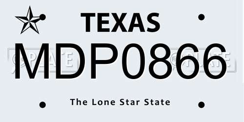 MDP0866 Texas License Plate