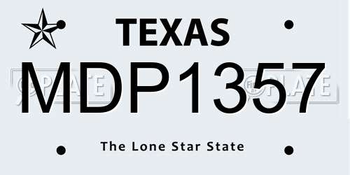 MDP1357 Texas License Plate