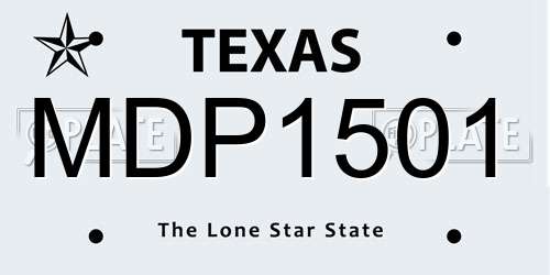 MDP1501 Texas License Plate