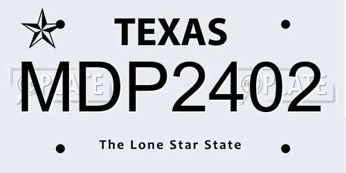 MDP2402 Texas License Plate