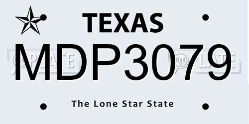 MDP3079 Texas License Plate