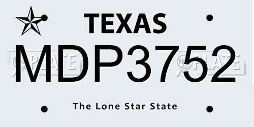 MDP3752 Texas License Plate