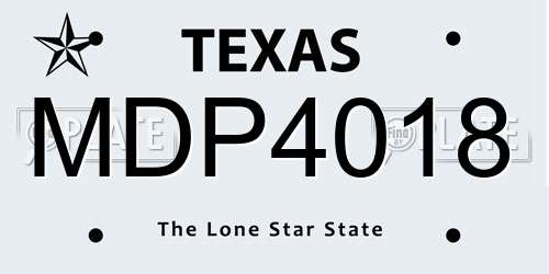 MDP4018 Texas License Plate