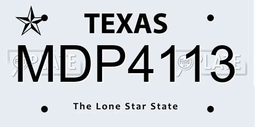 MDP4113 Texas License Plate