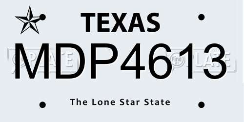 MDP4613 Texas License Plate