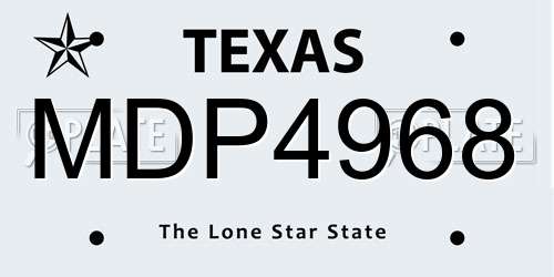 MDP4968 Texas License Plate