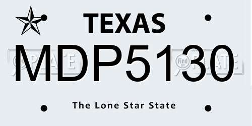 MDP5130 Texas License Plate