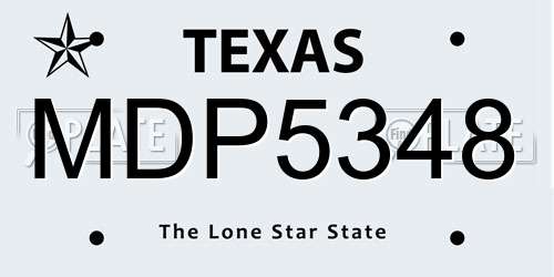 MDP5348 Texas License Plate