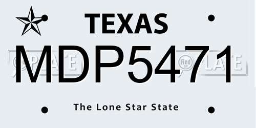 MDP5471 Texas License Plate