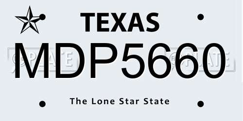 MDP5660 Texas License Plate