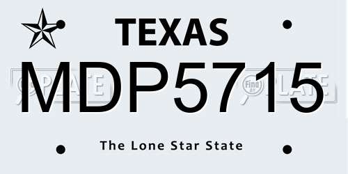 MDP5715 Texas License Plate